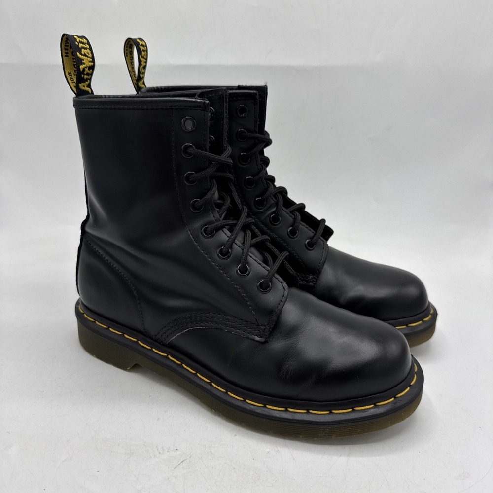 Doc Martens 1460 Boots Women's 8 Original Smooth Leather Lace Up Black